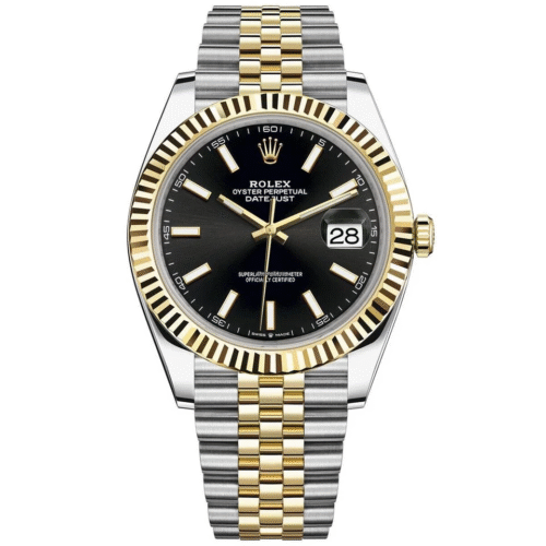 rolex datejust black index first copy