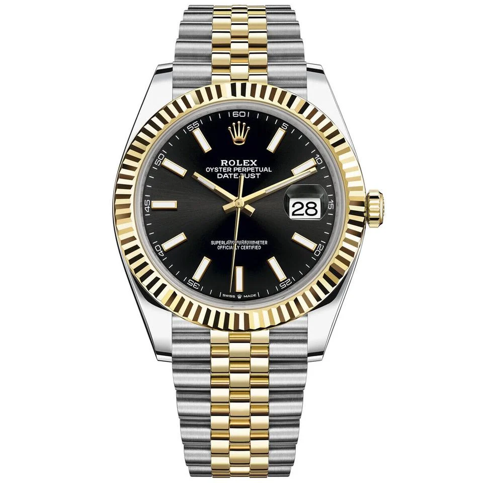 rolex datejust black index first copy