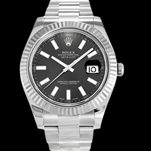 rolex datejust black dial first copy