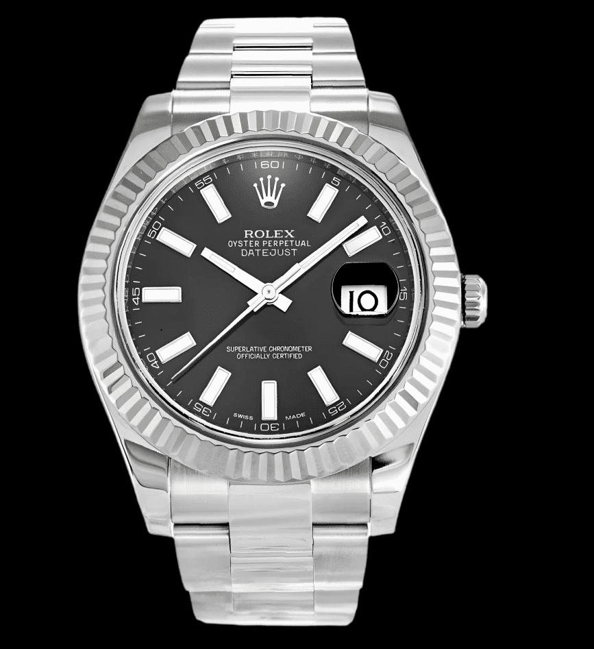 rolex datejust black dial first copy